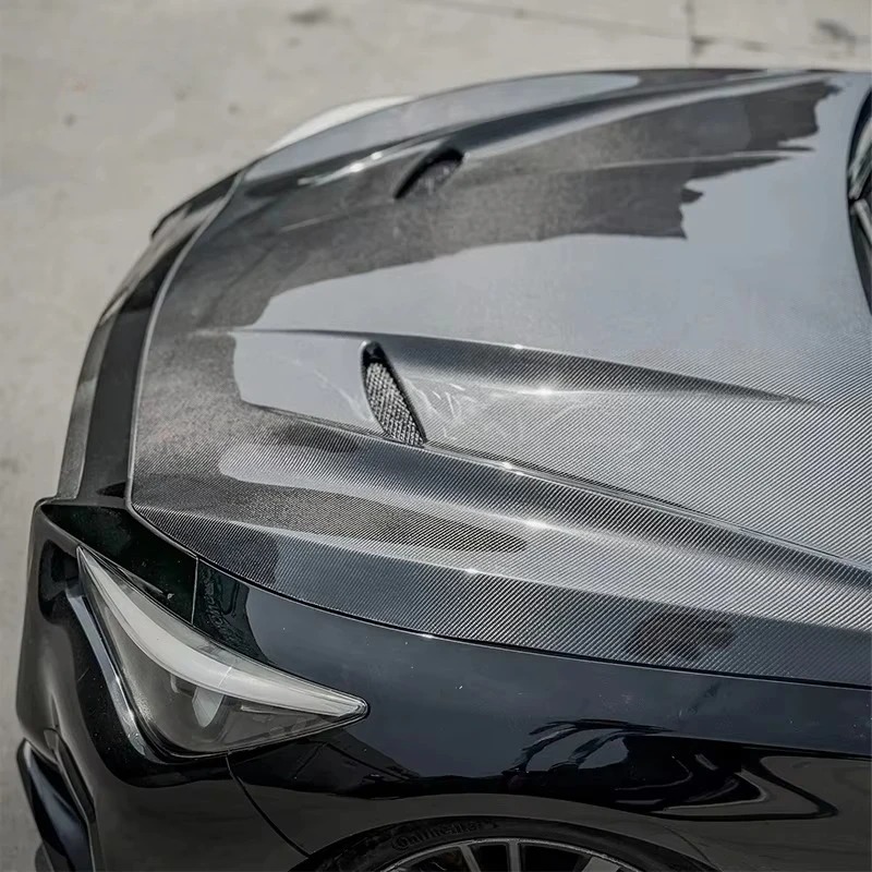 For  Q50 Carbon Fiber Engine Hood for Q50 MBJ Style Carbon Fiber Engine Cover